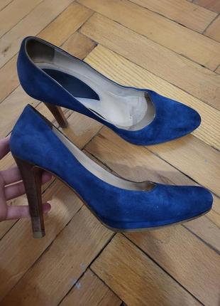 Замшевые синие туфли atelier mercadal