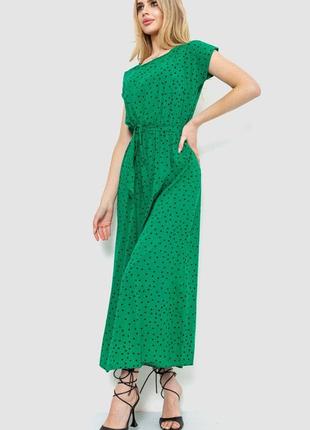 Платье в горох, цвет зеленый, 214r055-1