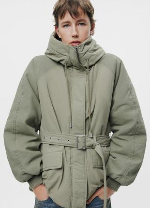 Комбінована утеплена куртка zara