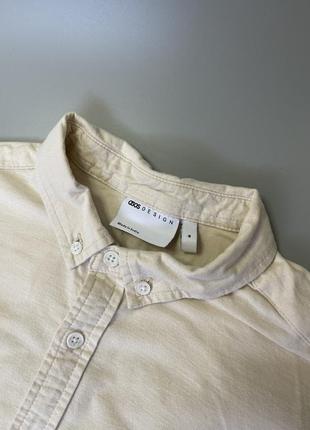 Базовая молочная рубашка asos, бежевая, кремовая, однотонная, классическая, повседневная, под брюки, костюм5 фото