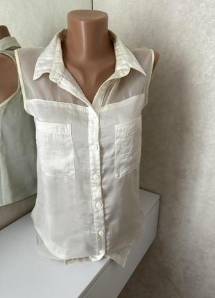 Легкая нежная воздушная блузка в молочном цвете2 фото