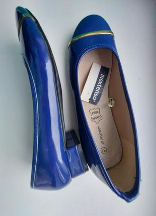 Туфли лакированные синие2 фото
