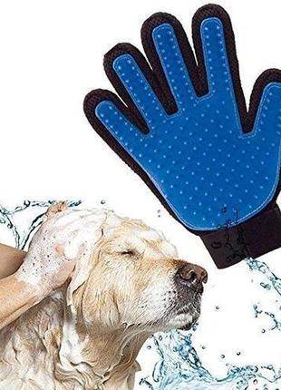 Перчатка для вычесывания шерсти true touch, тру тач, pet glove5 фото