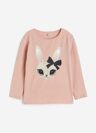 H&amp;m мягкий хлопковый лонгслив на девочку