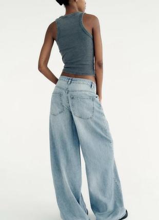 Широкі джинси zara wide leg mid rise1 фото