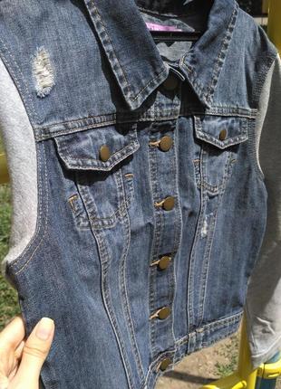 Джинсовка джинсовая куртка укороченная incity5 фото