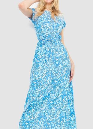 Платье с принтом, цвет голубой, 214r055-4.