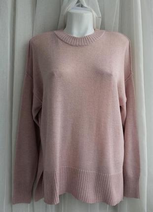 Удлиненный свитер пудрово розового цвета размер s
