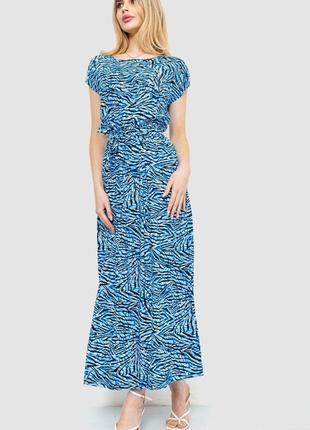 Платье с принтом, цвет сине-черный, 214r055-4.