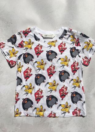 Новий набір футболок angry birds енгрі бьордз футболка нм хм h&m на 2-4 р 98 104 см3 фото