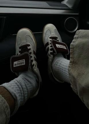 Кросівки adidas samba wales bonner cream white pony premium