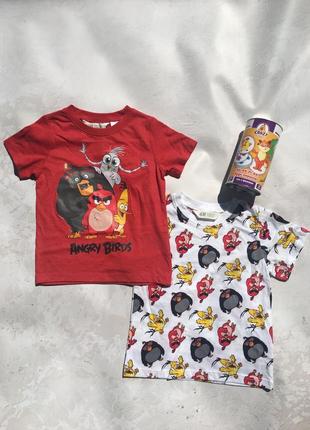 Новий набір футболок angry birds енгрі бьордз футболка нм хм h&m на 2-4 р 98 104 см1 фото