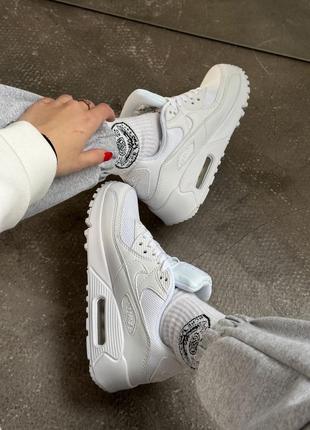 Nike air max 90 white2 фото