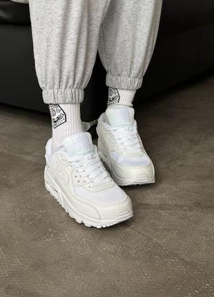 Nike air max 90 white4 фото