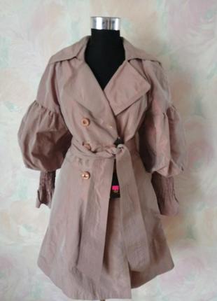 Качественный новый пудровый плащ/тренч весна-осень м-л