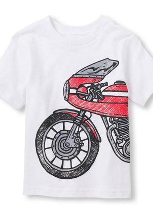 Бавовняна футболка для хлопчика з мотоциклом.