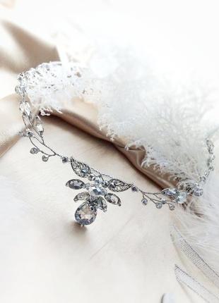 Эльфийская ветвь серебристый прозрачный налобное украшение веночек ободок диадема косплей аниме2 фото