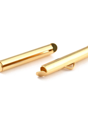 Концевики для браслетов из нержавеющей стали золотистые , 20 мм - 1 пара1 фото