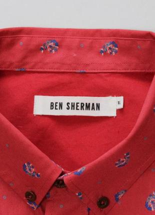 Нарядная яркая приталенная шведка / тенниска / рубашка на короткий рукав от ben sherman3 фото