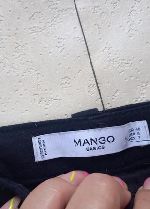 Брендовые коттоновые зауженные черные штаны брюки скинни mango, 40 размер.6 фото