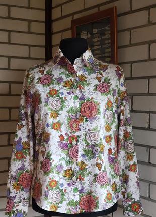 Рубашка cotswold collections натуральная в цветочный принт 14-16 р-ру.