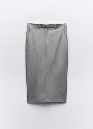 Меди юбки с двойным поясом zara xs, s, m, l, xl6 фото