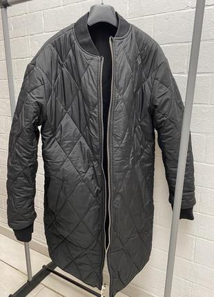 Двух стороннее пальто черная демисезонная куртка женская мужская jack&amp;jones2 фото