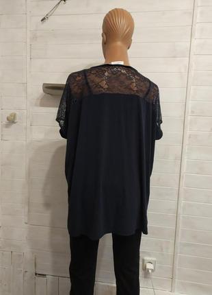 Блузка из вискозы с ажурной вставкой   xl-5xl