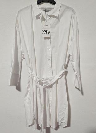 Платье-рубашка с поясом zara8 фото