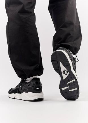 Мужские кроссовки nike air huarache runner black white4 фото