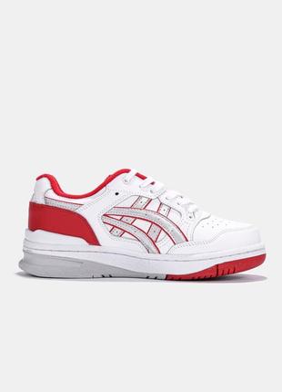 Кроссовки кожаные asics ex89 white/red4 фото