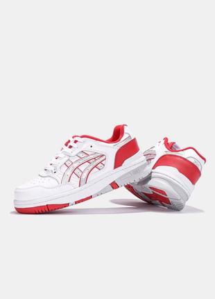 Кроссовки кожаные asics ex89 white/red