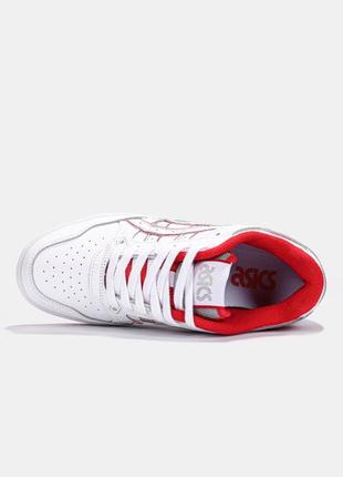 Кроссовки кожаные asics ex89 white/red8 фото