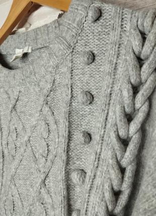 Стильний жіночий в'язаний светр об'ємні коси оверсайз h&m xl-2xl5 фото