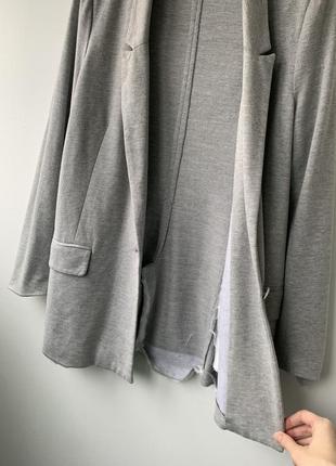 Пиджак серый прямой длинный без подкладки2 фото