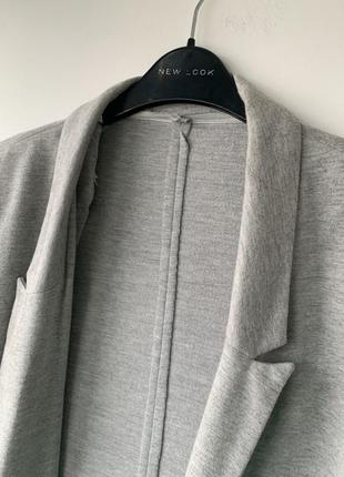 Пиджак серый прямой длинный без подкладки5 фото