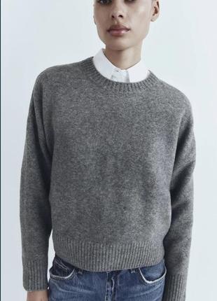 Серый трендовый свитер из новой коллекции zara размер s