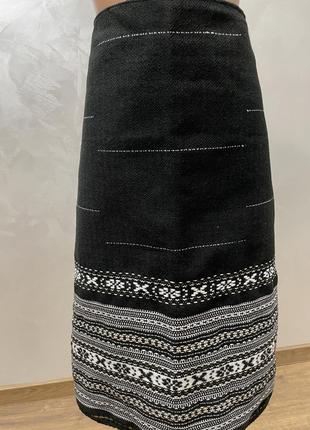 Стильная юбка женская плахта (запаска) ручной работы. п-1401 фото