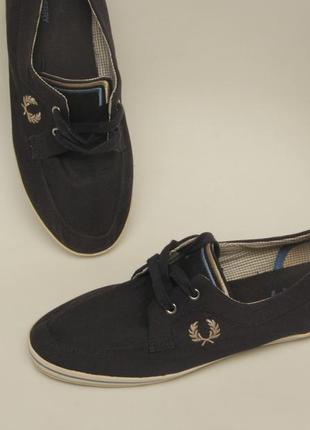 Fred perry рр 40 25.5 см кеды топсайдеры из хлопка