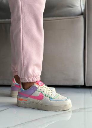 Женские кроссовки nike air force 1 shadow neon pink   #найк