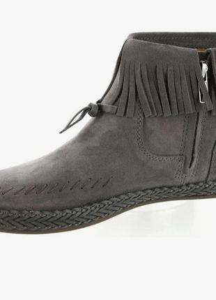 Ugg оригинал! замшевые кожанные ботинки с бахромой на низком ходу черевики чоботи ugg р.37 - 37.52 фото