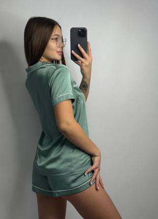 Жіноча шовкова піжама5 фото