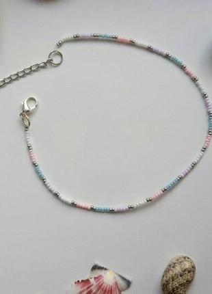 Чокер з бісеру пастельні кольори, ніжний, стильний, літо, тренд 2020, намисто!