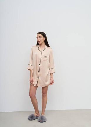 Шелковая удлиненная рубашка