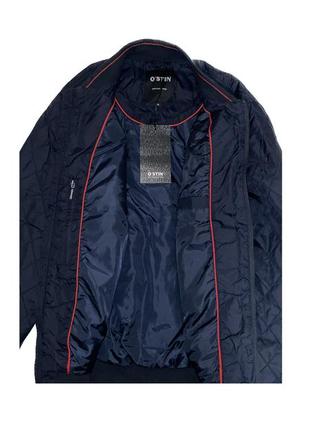 Мужская стёганая куртка-бомбер тёмно-синего цвета ostin9 фото