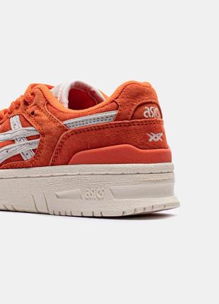 Кроссовки замшевые оранжевые asics ex89 kith orange5 фото