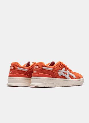 Кроссовки замшевые оранжевые asics ex89 kith orange9 фото