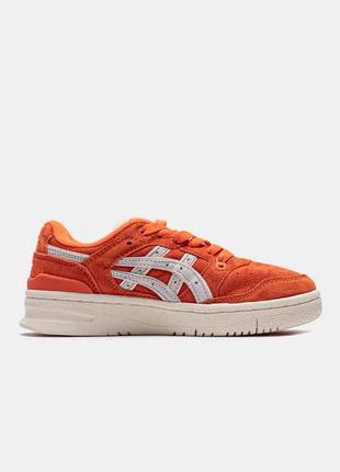 Кроссовки оранжевые замшевые asics ex89 kith orange