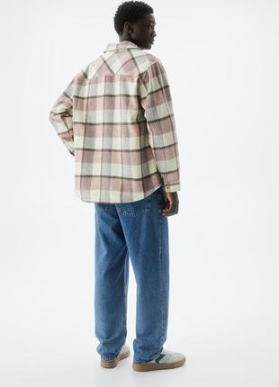 Плотная рубашка в клетку pull&bear - s, m, l подходит как унисекс