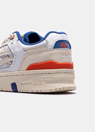 Кроссовки кожаные asics kith x ex89 'white blue orange'3 фото